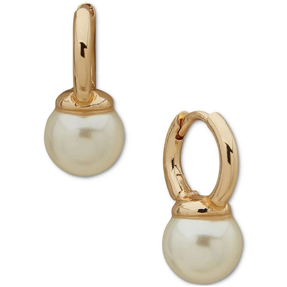 商品Anne Klein|Gold-Tone Imitation Pearl Hoop Drop Earrings,价格¥179,第1张图片