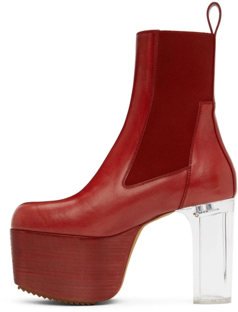 商品Rick Owens|Red Leather Platform Boots,价格¥4756,第3张图片详细描述