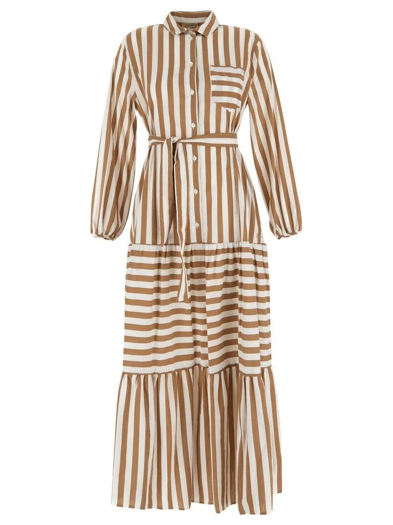 商品SEMICOUTURE|Striped Midi Dress With Belt,价格¥1231,第1张图片