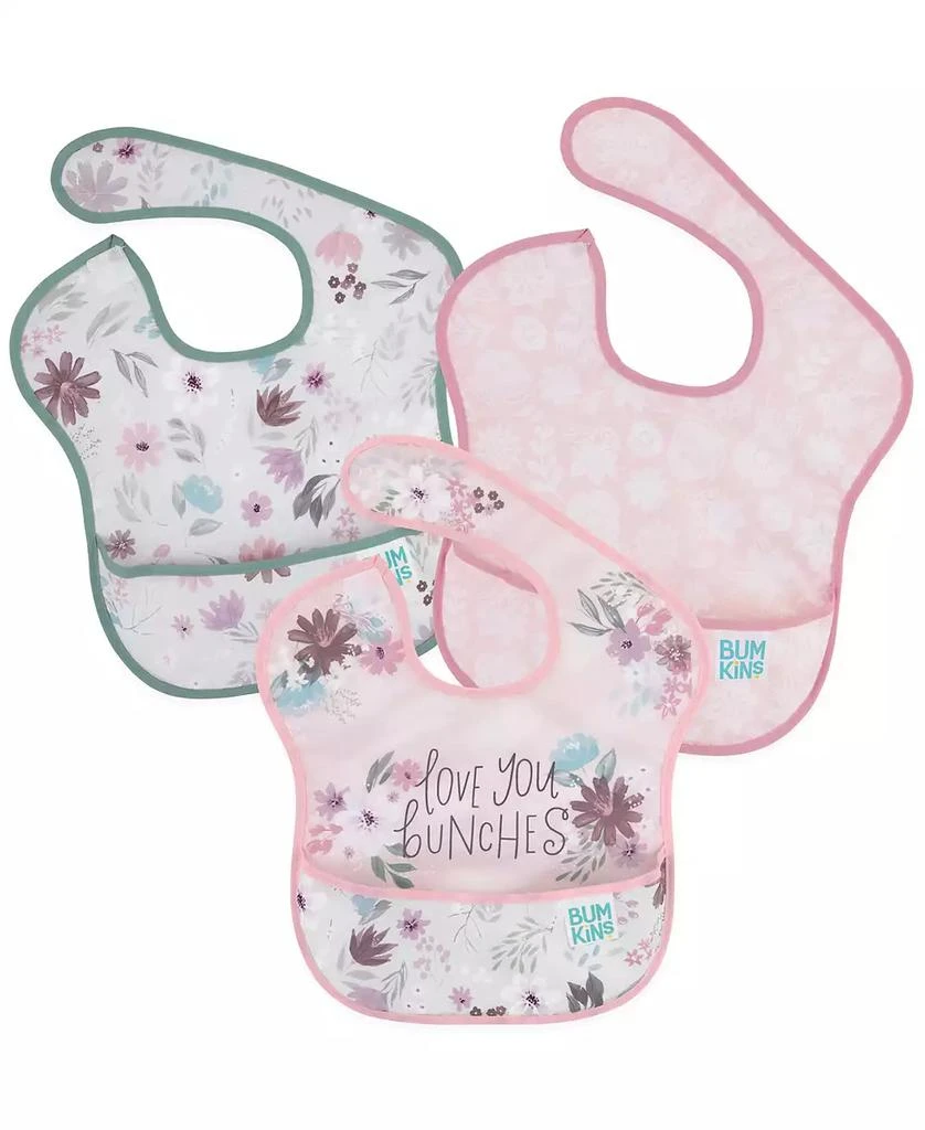 商品Bumkins|Baby Girls SuperBib Waterproof Baby Bibs, Pack of 3,价格¥135,第1张图片详细描述