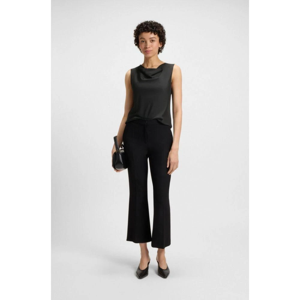 商品Hugo Boss|Sleeveless cowl-neck blouse in stretch silk,价格¥1102,第2张图片详细描述