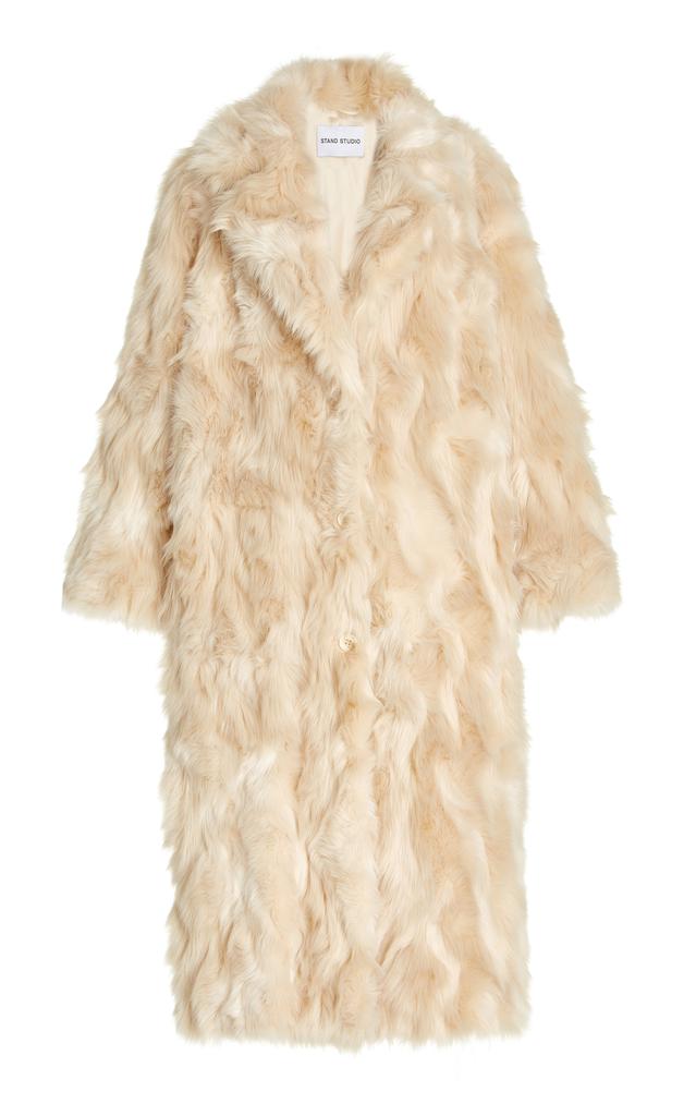 Stand Studio - Women's Paisleigh Long Faux Fur Coat - White - FR 34 - Moda Operandi商品第1张图片规格展示