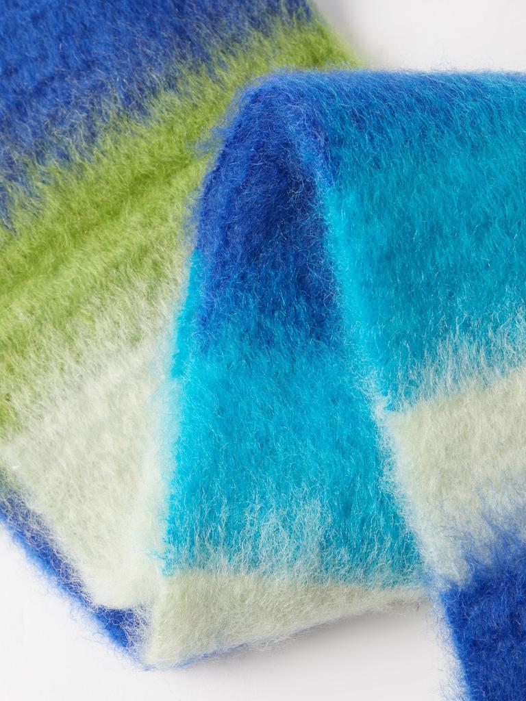 Anagram-patch striped mohair-blend scarf商品第2张图片规格展示
