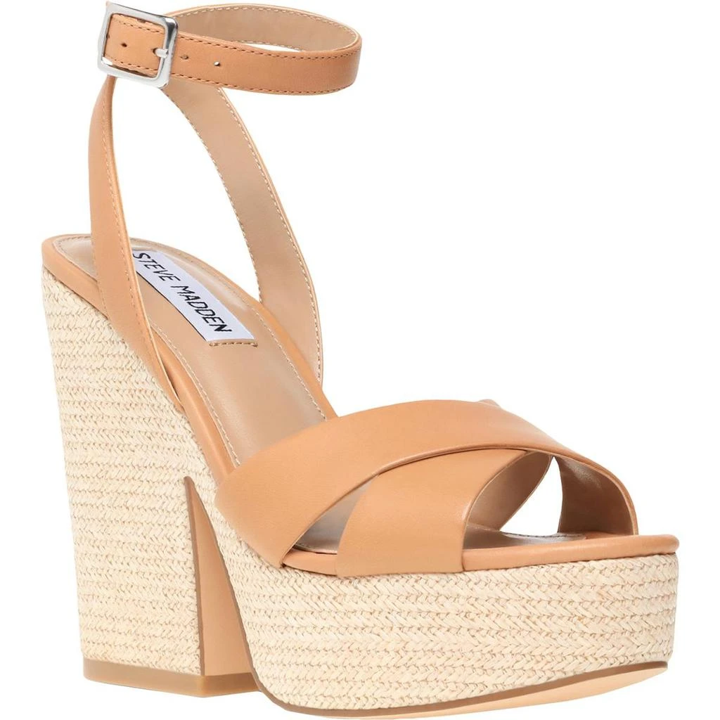 商品Steve Madden|Steve Madden Womens Jina Leather Ankle Strap Heel Sandals,价格¥231,第1张图片