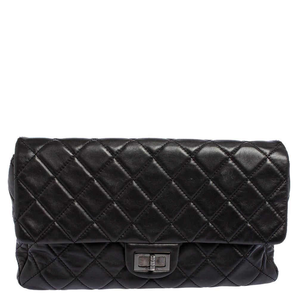 商品[二手商品] Chanel|Chanel Black Quilted Leather Reissue Double Sided Flap Clutch,价格¥11578,第1张图片