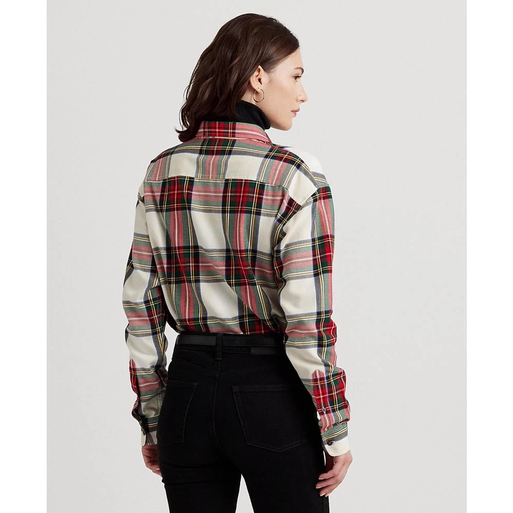 商品Ralph Lauren|Women's Bullion Checked Plaid Twill Shirt, Regular and Petite,价格¥1125,第2张图片详细描述