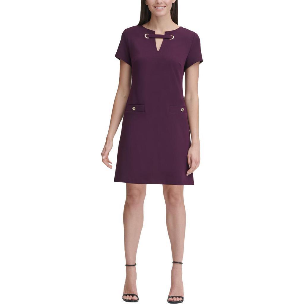 商品Tommy Hilfiger|Tommy Hilfiger Womens Petites Short Sleeve Short Wear to Work Dress,价格¥370,第1张图片