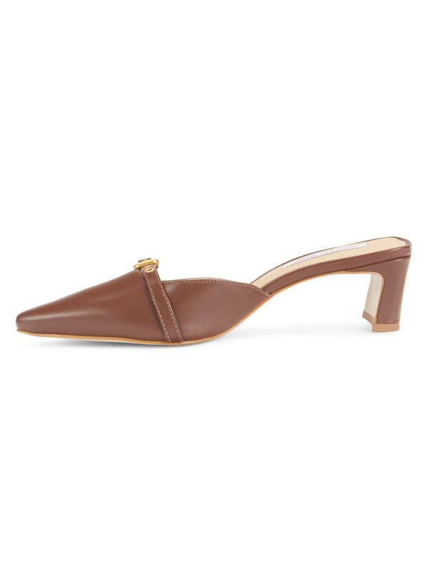 商品Saks Fifth Avenue|51MM Leather Block Heel Mules,价格¥551,第4张图片详细描述