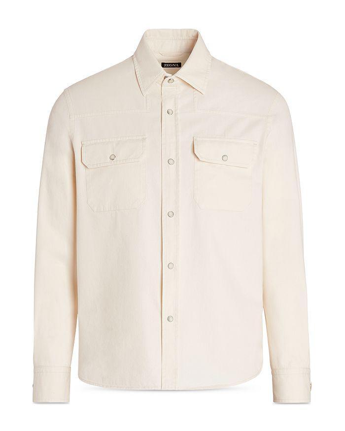 商品Zegna|Washed Denim Long Sleeve Shirt,价格¥5209,第5张图片详细描述
