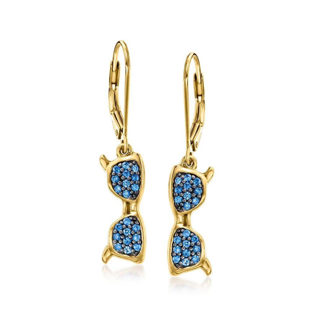 商品Ross-Simons|Sapphire Sunglasses Drop Earrings in 18kt Gold Over Sterling,价格¥1348,第1张图片