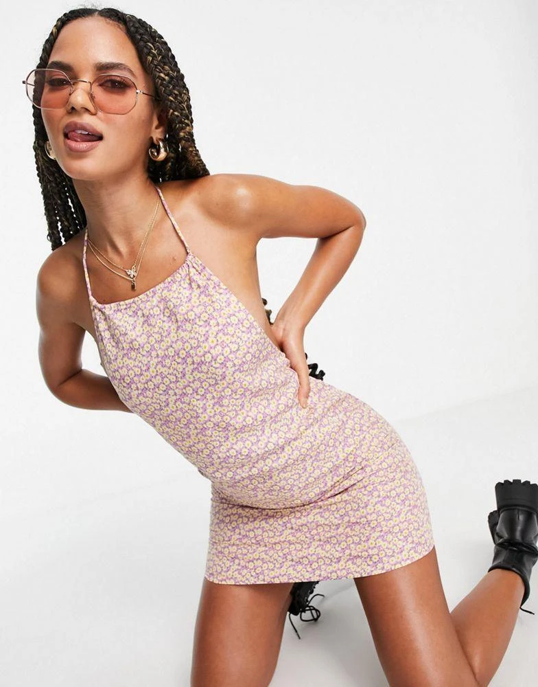 商品Motel|Motel halter neck vintage disty floral mini dress,价格¥180,第1张图片