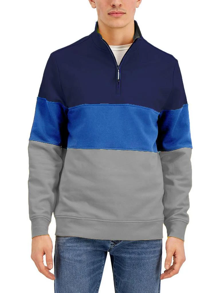 商品Club Room|Mens 1/4 Zip Colorblock Sweatshirt,价格¥133,第1张图片详细描述