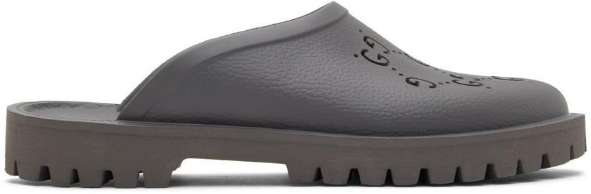 商品Gucci|Gray Rubber GG Loafers,价格¥3963,第1张图片
