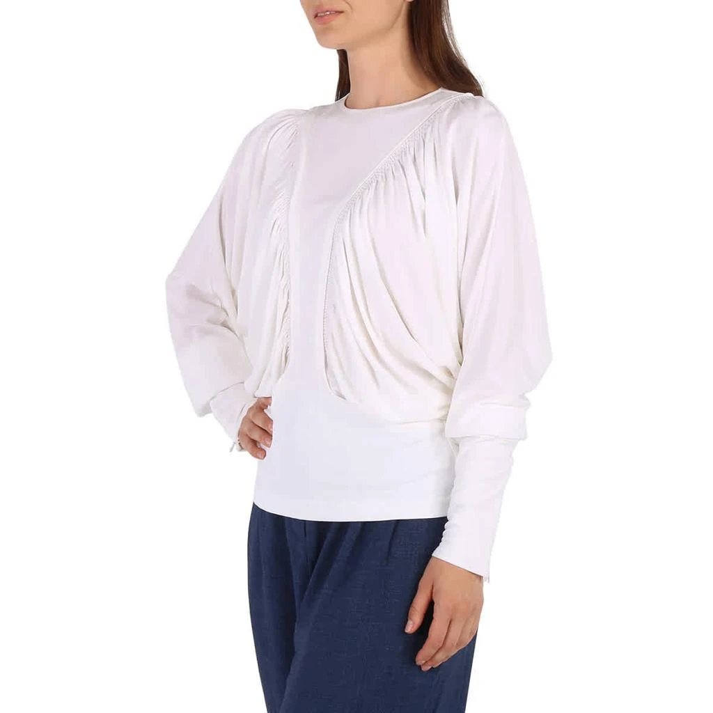 商品Burberry|White Long-sleeved Panel Jersey Oversized Top,价格¥2106,第2张图片详细描述