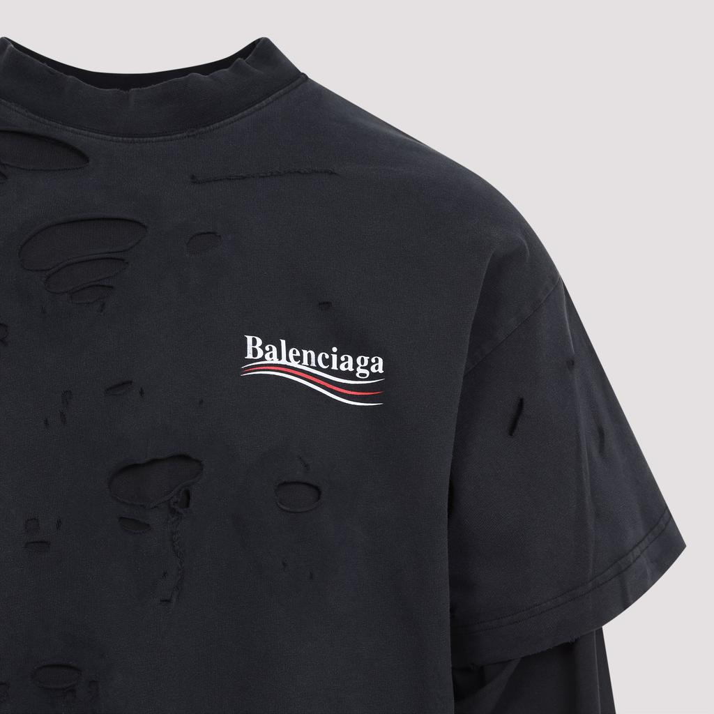 Balenciaga Destroyed Layered Long-Sleeved T-Shirt – On Sale