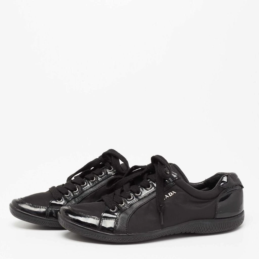 商品[二手商品] Prada|Prada Sport Black Patent Leather and Neoprene Low-Top Sneakers Size 39,价格¥932,第2张图片详细描述