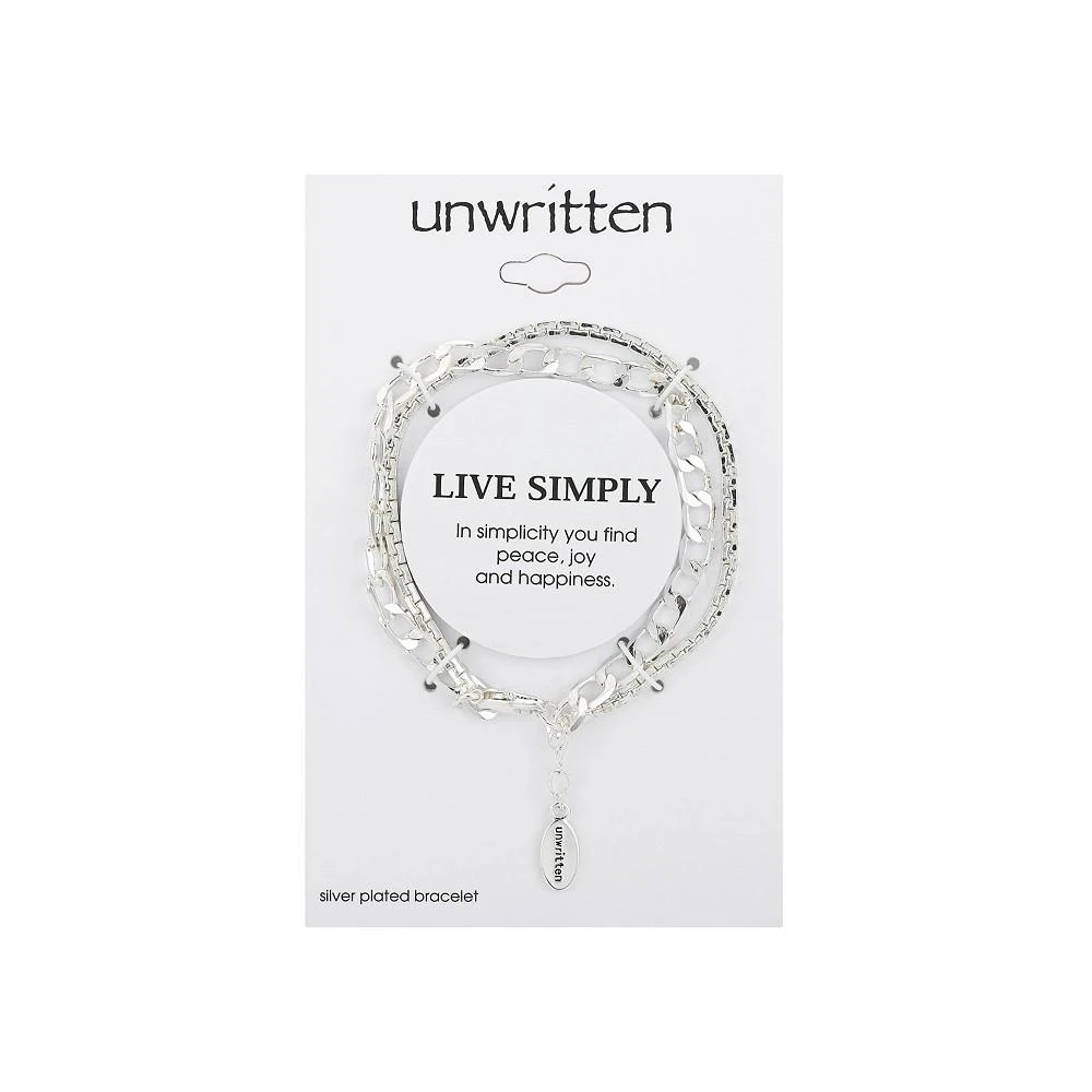 商品Unwritten|Silver Plated or Gold Flash Plated Double Strand Bracelet,价格¥268,第2张图片详细描述