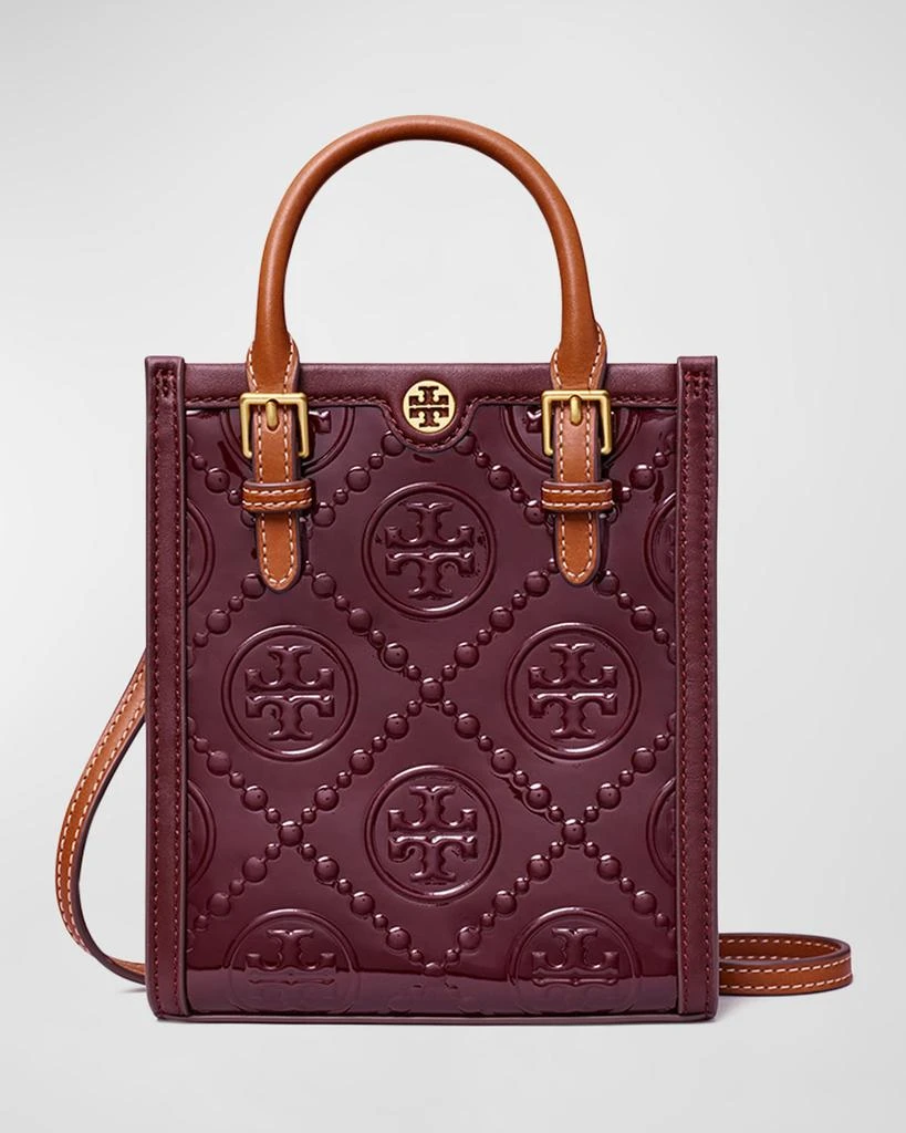 商品Tory Burch|Mini T Monogram Patent Leather North-South Tote Bag,价格¥3847,第1张图片