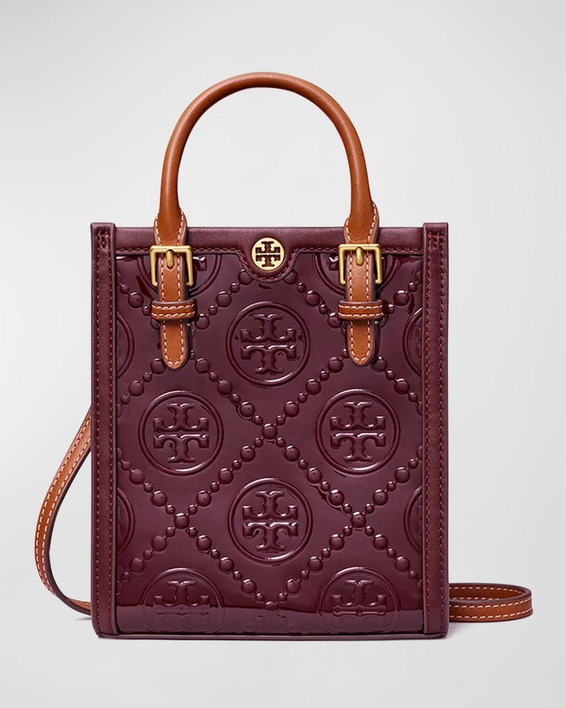 商品Tory Burch|Mini T Monogram Patent Leather North-South Tote Bag,价格¥3660,第1张图片