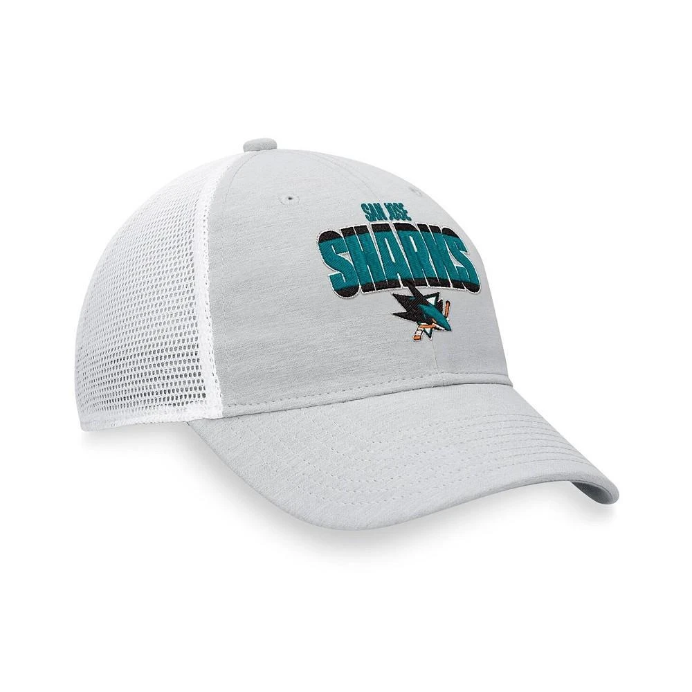 商品Fanatics|Men's Heather Gray, White San Jose Sharks Team Trucker Snapback Hat,价格¥167,第3张图片详细描述