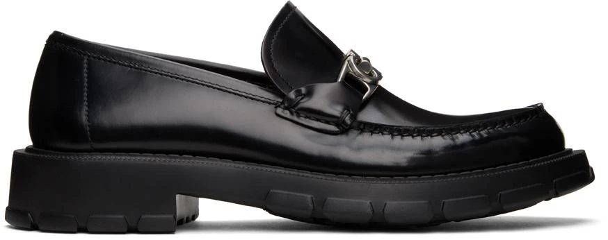 商品Salvatore Ferragamo|Black Gancini Loafers,价格¥2859,第1张图片