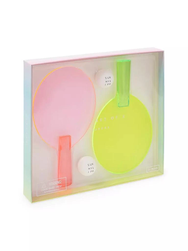 商品Sunnylife|Game On Lucite 4-Piece Table Tennis Paddles & Balls Set,价格¥450,第5张图片详细描述