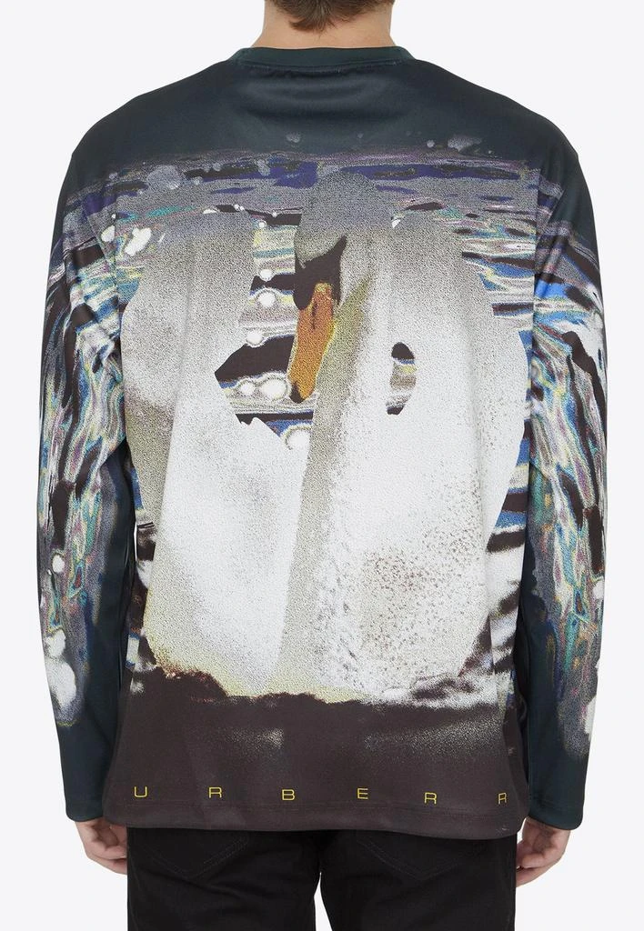 商品Burberry|Swan Print Long-Sleeved Jersey T-shirt,价格¥6504,第4张图片详细描述