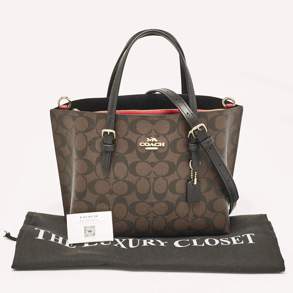Coach Dark Brown/Black Signature Coated Canvas and Leather Molly 25 Tote 商品