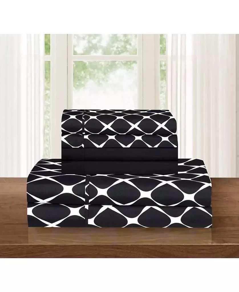 商品Elegant Comfort|Geometric Printed Microfiber 4-Pc. Sheet Set, Twin,价格¥552,第1张图片