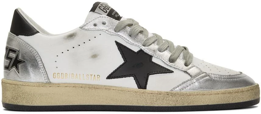 商品Golden Goose|White & Silver Ball Star Sneakers 运动鞋,价格¥3335,第1张图片