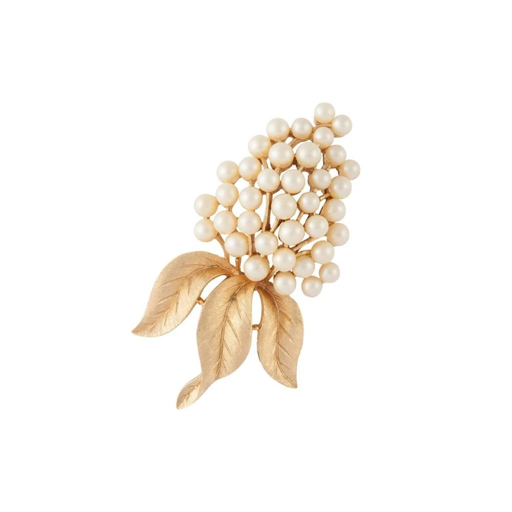 商品Susan Caplan Vintage|1960s vintage trifari faux pearl leaf brooch,价格¥3054,第1张图片