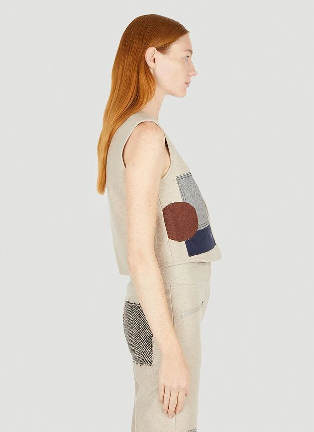 商品TheOpen Product|Patchwork Gilet in Beige,价格¥739,第3张图片详细描述