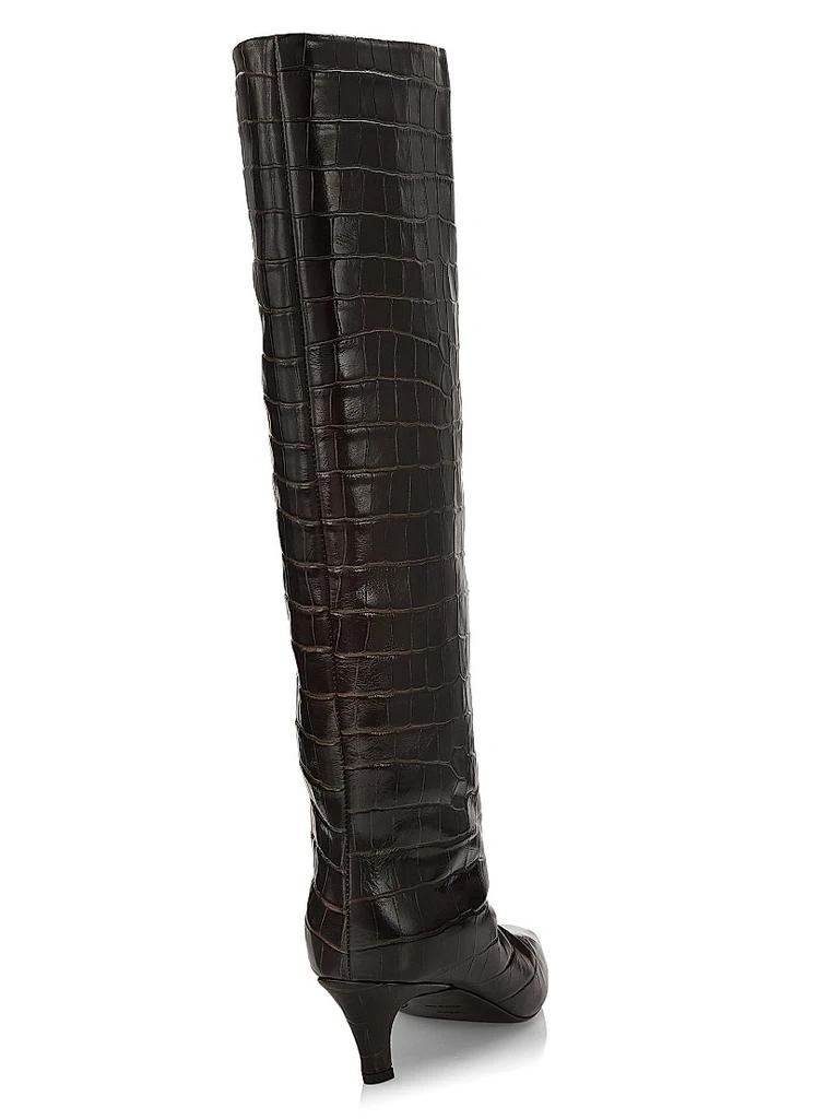 商品Totême|The Wide Calf Croc-Embossed Leather Boots,价格¥8460,第3张图片详细描述