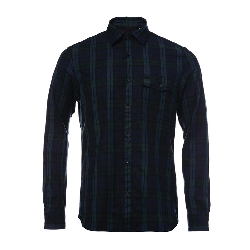 Burberry 博柏利 男士格纹蓝绿格纹羊毛混纺长袖衬衫 3947508商品第1张图片规格展示