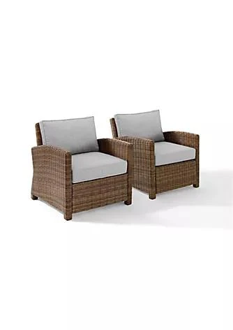 商品Crosley Furniture|Furniture Crosley Furniture Ko70026wb Gy 30.50 X 31.75 X 32.50 In. Bradenton Outdoor Wicker Armchair Set   2 Armchairs Gray Weathered Brown   2 Piece,价格¥9241,第1张图片