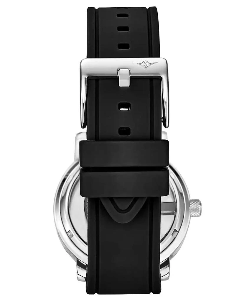 商品Stuhrling|Men's Black Rubber Silicone Strap Watch 42mm,价格¥823,第2张图片详细描述