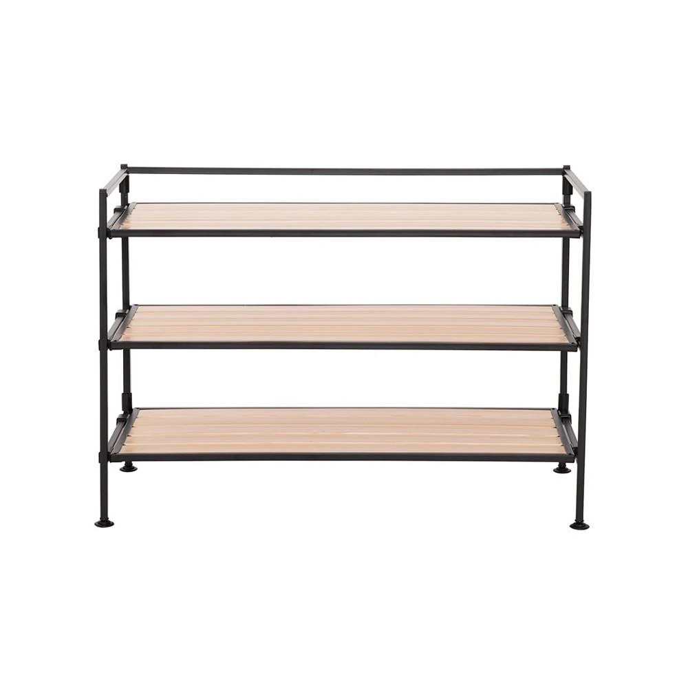 商品Seville Classics|HOME 3-Tier Stackable Wide Resin Slat Shoe Rack,价格¥348,第4张图片详细描述