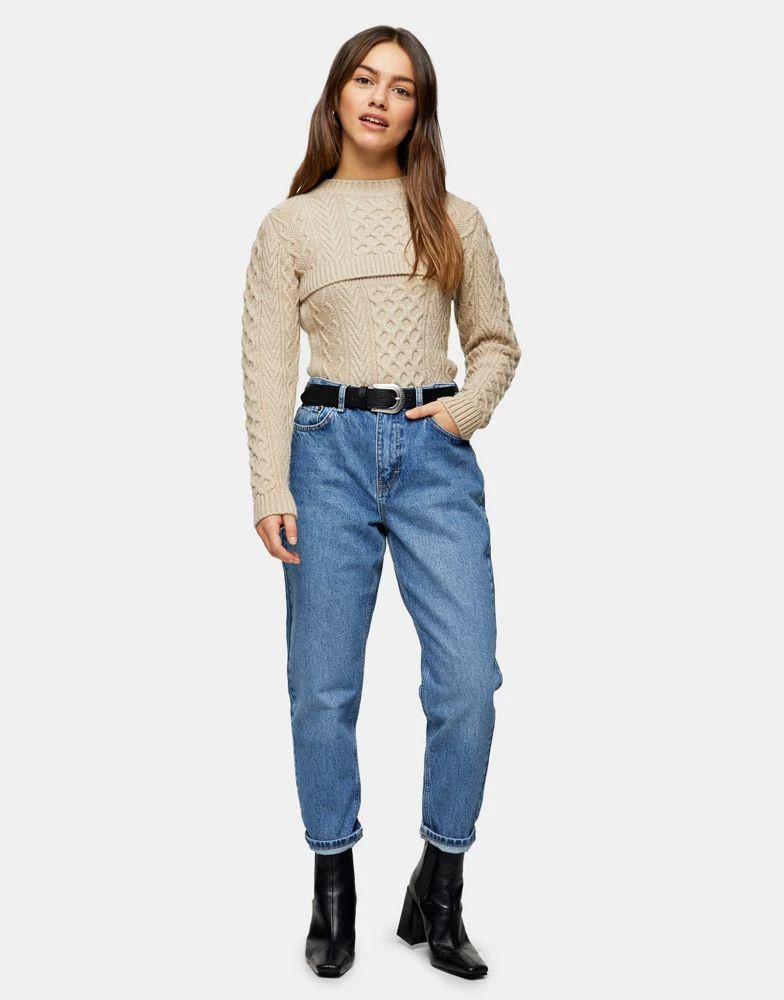 商品Topshop|Topshop Petite mid blue Mom jean,价格¥206,第3张图片详细描述