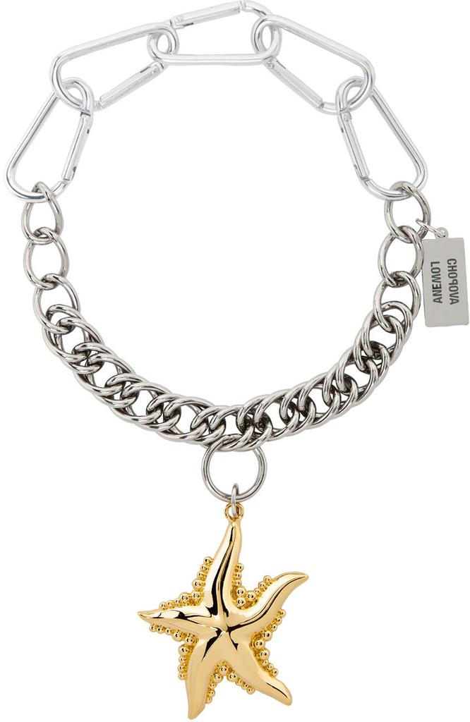 Silver & Gold Starfish Necklace商品第1张图片规格展示
