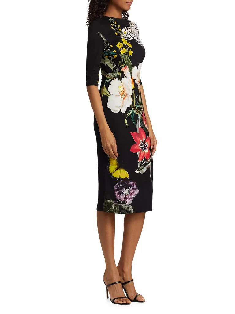 商品Alice + Olivia|Delora Floral Crewneck Midi-Dress,价格¥1184,第4张图片详细描述