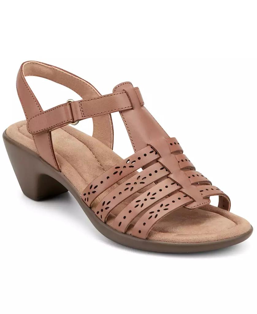 Sandales à talons carrés sculptés et brides en cuir Cortney pour femmes image 2