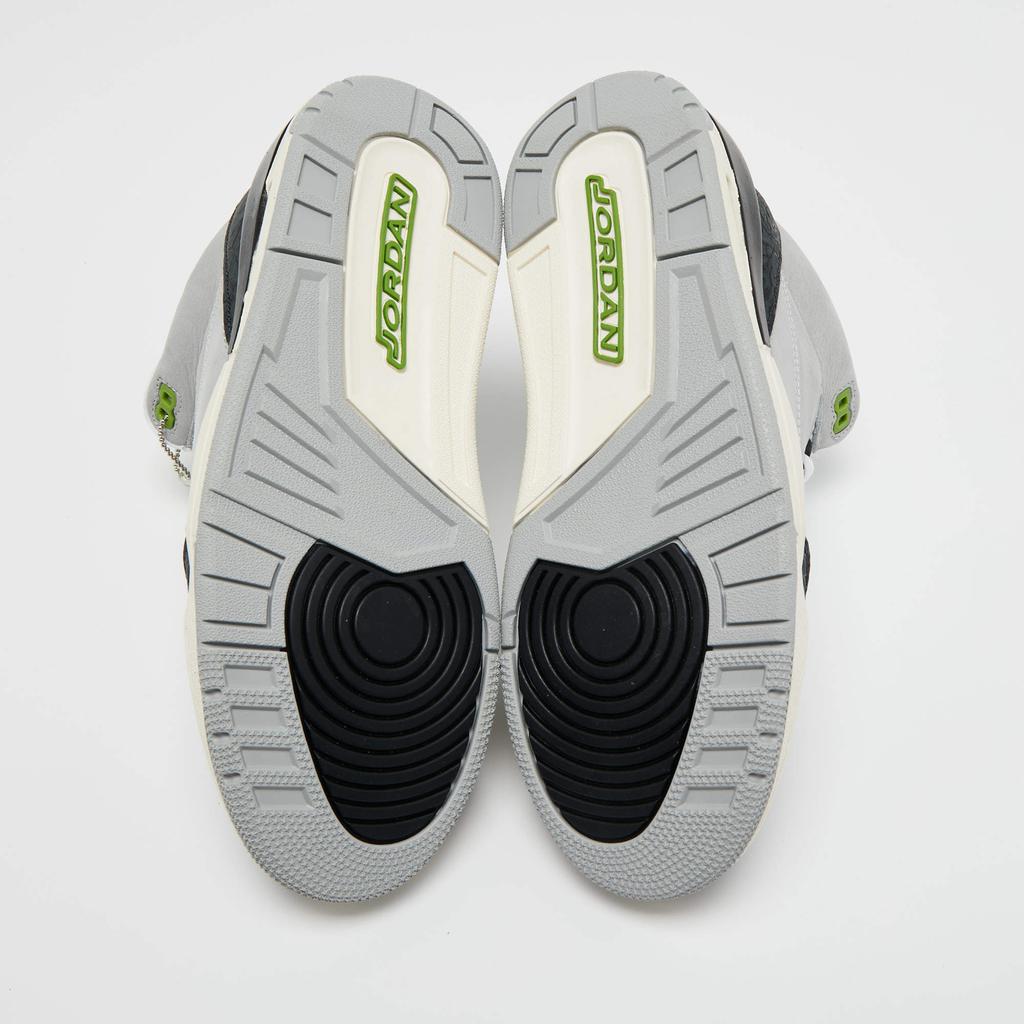 Air Jordan Grey/White Nubuck and Leather Jordan 3 Retro Cool (2021) Sneakers Size 42商品第6张图片规格展示