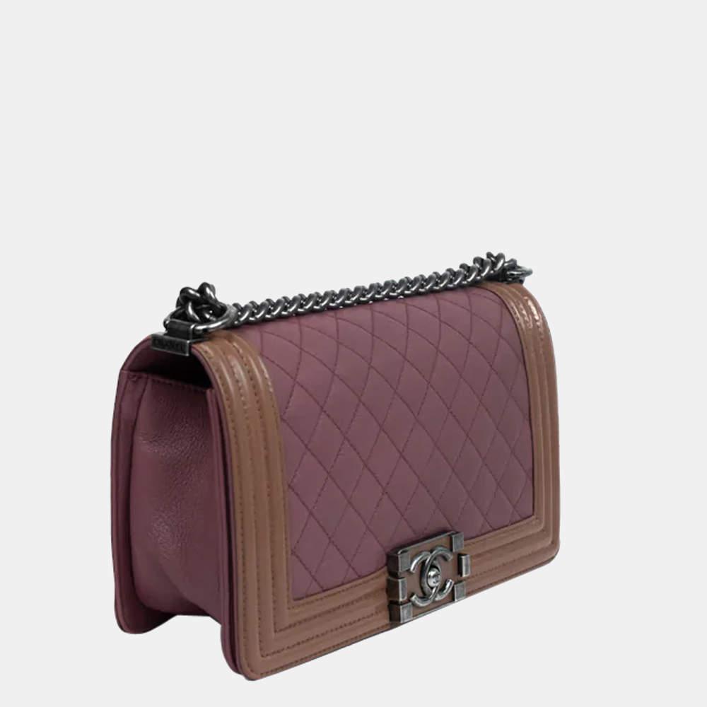 商品[二手商品] Chanel|Chanel Pink Leather Boy Medium Flap Bag,价格¥30756,第4张图片详细描述