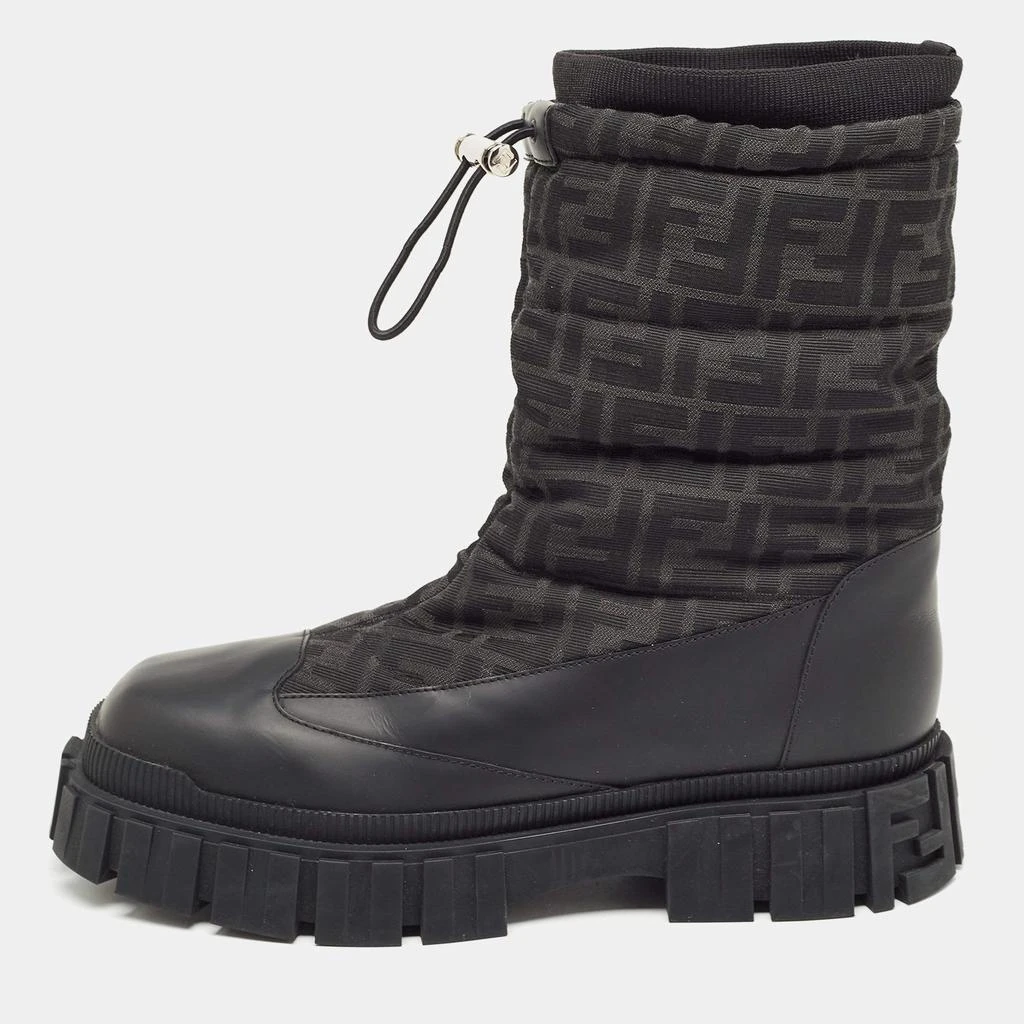 商品Fendi|Fendi Black Fabric and Leather Snow Boots Size 42,价格¥4267,第1张图片