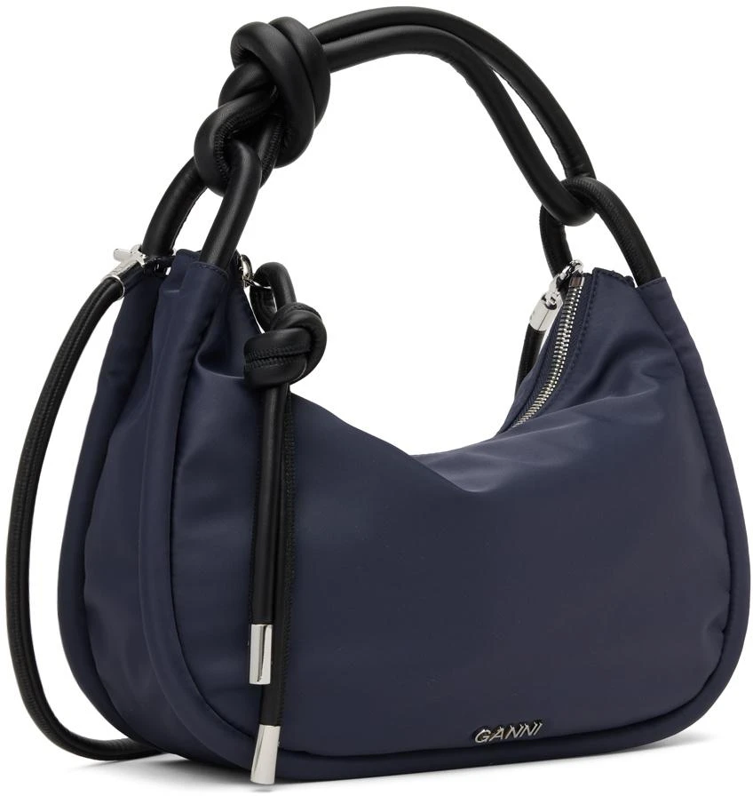 商品Ganni|Navy Knot Baguette Bag,价格¥1790,第2张图片详细描述