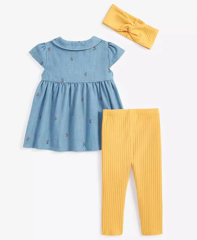 商品First Impressions|Baby Girls Headband, Chambray Tunic & Leggings, 3 Piece Set, Created for Macy's,价格¥113,第2张图片详细描述