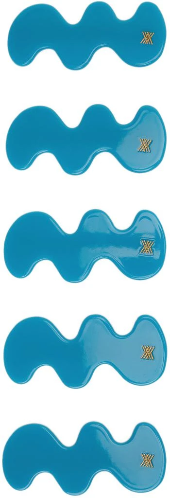 商品Repose AMS|Five-Pack Kids Blue Wavy Clips,价格¥280,第1张图片