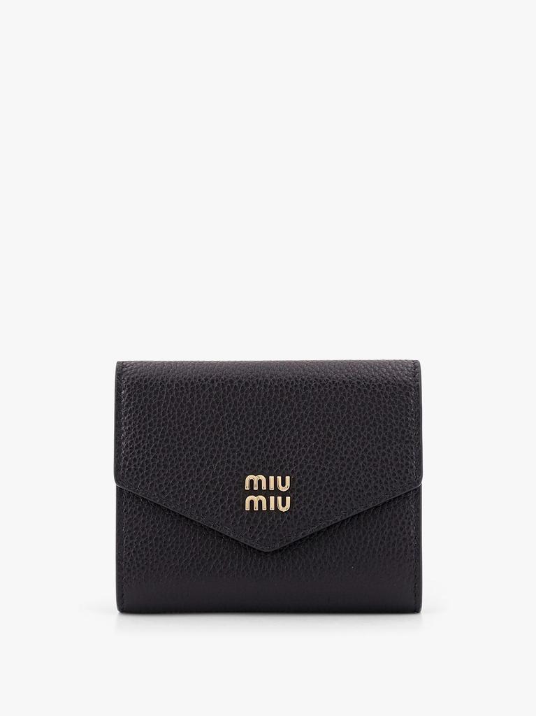 Miu Miu Leather small wallet with metal logo lettering