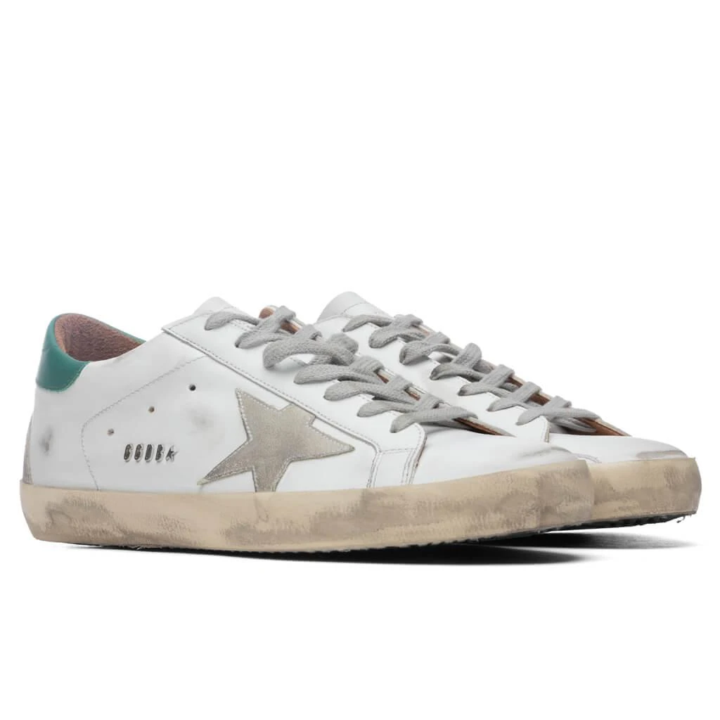 商品Golden Goose|Super-Star Sneakers - White/Ice/Green,价格¥2877,第2张图片详细描述