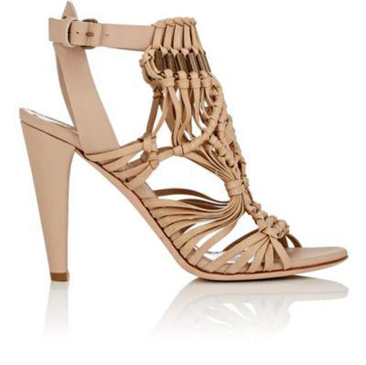 商品Alberta Ferretti|Knot-Detailed Leather Sandals,价格¥3565,第1张图片